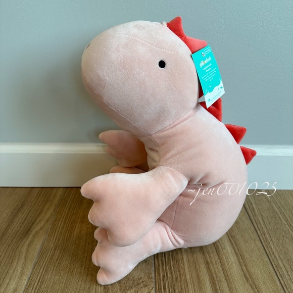 Pink Dinosaur Weighted Plush Throw Pillow - Pillowfort - Picture 8 of 9